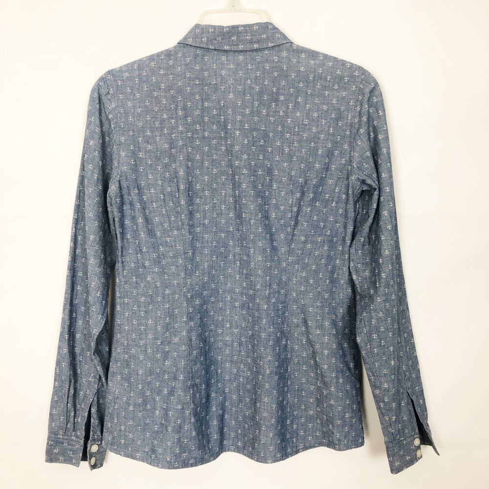 Outback Red Anchor Print 100% Cotton Button Down Shirt Size XS - Picture 6 of 11